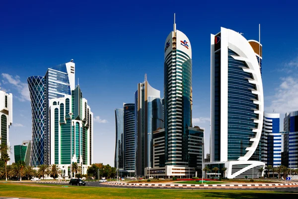 Уэст-Бей - новый городской центр города Фаза, Катар — стоковое фото