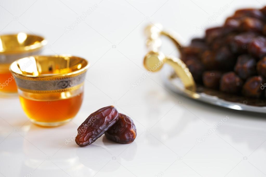 Dried dates and Arabic tea