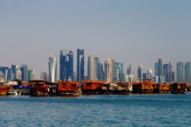 Doha, qatar: geleneksel yelkenli tekneler denilen dhows