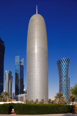 bir ikonik yüksek doğmak west bay, doha, Katar'ın Doha Kulesi kulesidir