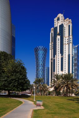 Kasırga kule 's ikonik bir gökdelen Doha, qatar