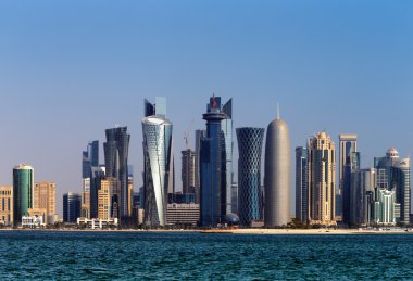 The West Bay City skyline of Doha, Qatar clipart