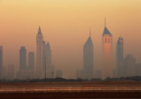 Lo skyline di Dubai visto da Business Bay — Foto Stock