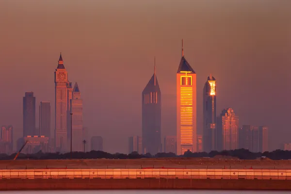 Panoramę Dubaju jak widać zatokę biznes — Zdjęcie stockowe
