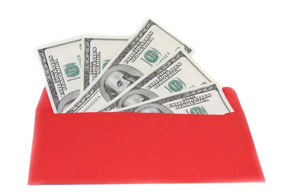 Corruption concept. Envelope full with money isolated on white — Stock Photo, Image