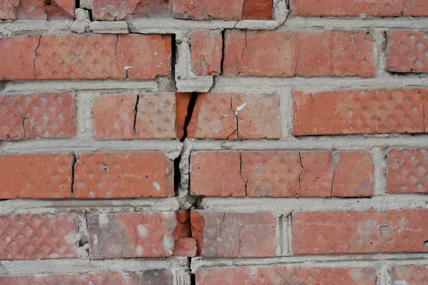 Rachadura de parede de tijolo — Fotografia de Stock