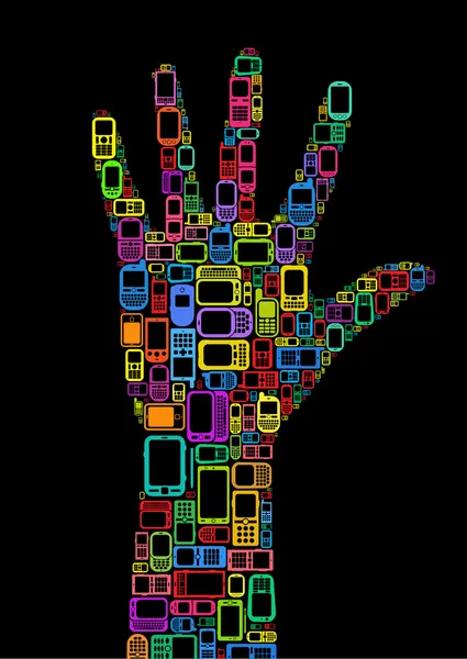 Mobilní ruka — Stockový vektor