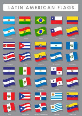 Latin Amerikan bayrakları collection