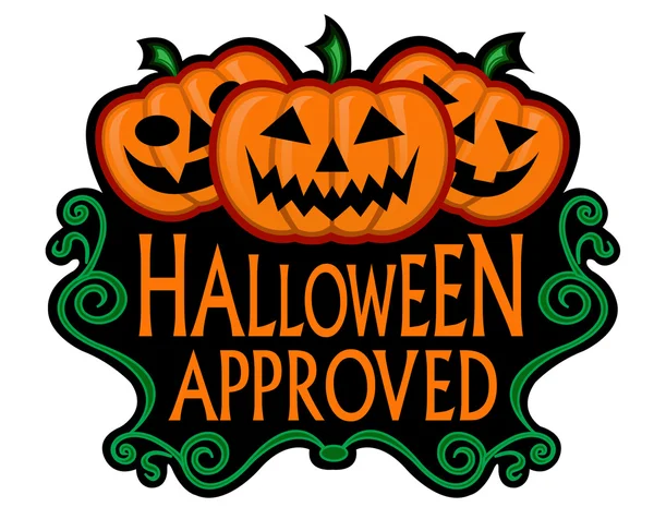 Etichetta approvata Halloween — Vettoriale Stock