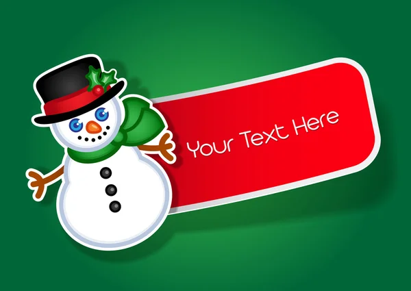 Christmas Snowman sticker / label — Stock Vector