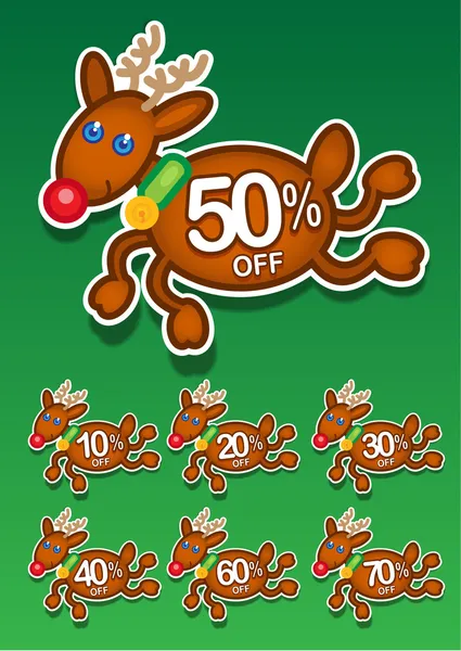 Christmas Reindeer Discount — Stock Vector