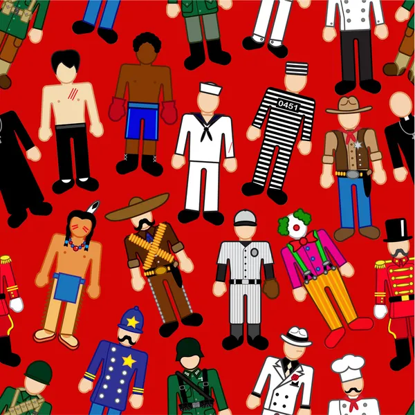 Classic Characters Seamless Pattern — Stock Vector