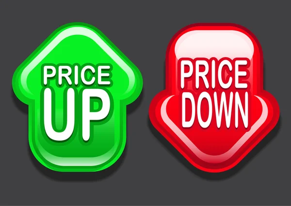 Precio arriba / precio abajo flechas — Vector de stock