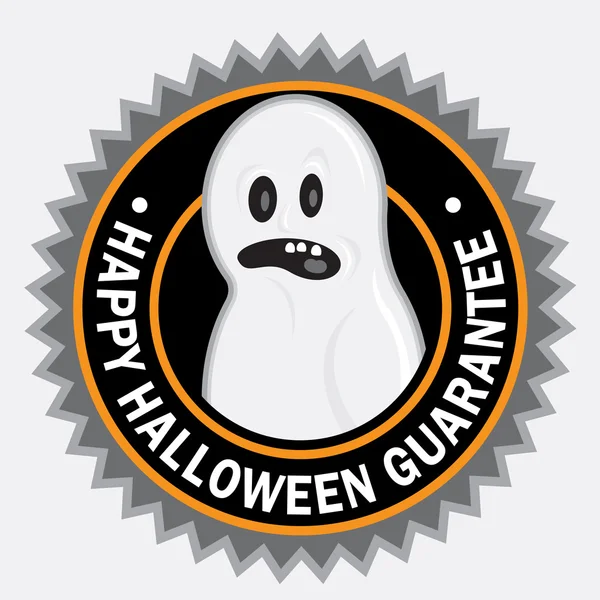 Feliz Selo de Garantia de Halloween — Vetor de Stock