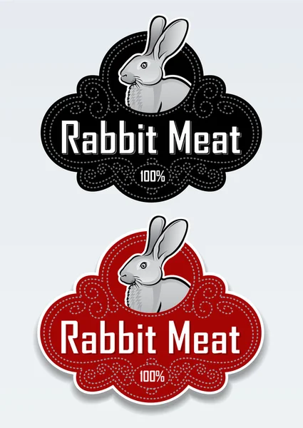 Rabbit Meat Seal / Sticker — Stock Vector