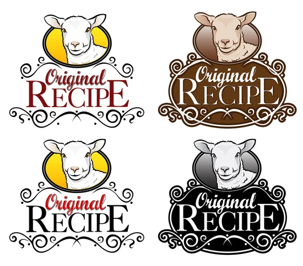 Eredeti recept pecsét bárány verziót — Stock Vector