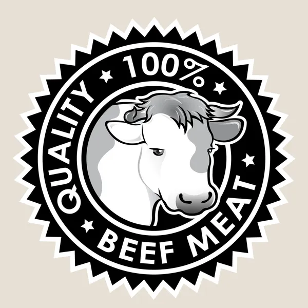 Calidad de la carne de res 100% Sello — Archivo Imágenes Vectoriales