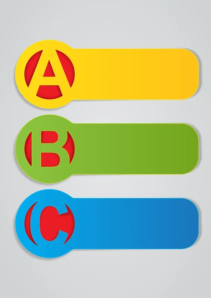 Étiquettes horizontales ABC — Image vectorielle