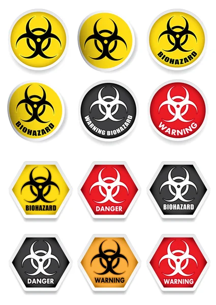 Autocollants / étiquettes Biohazard — Image vectorielle