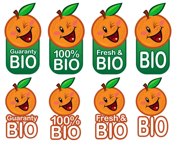 Happy Bio Orange Seal en vectores — Vector de stock