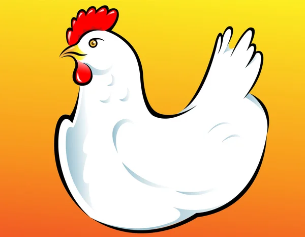 White Hen Illustration — Stock Vector