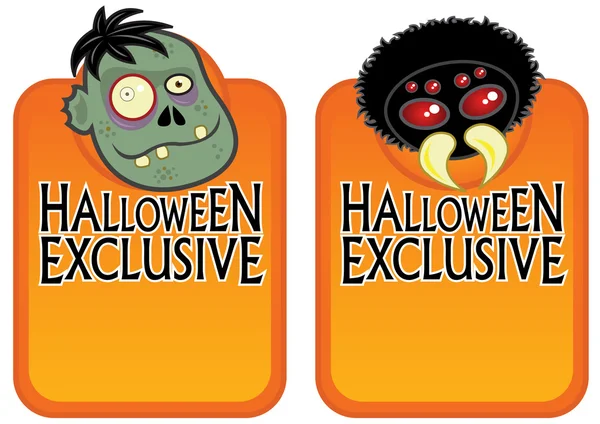 Halloween-Etiketten mit exklusivem Charakter — Stockvektor
