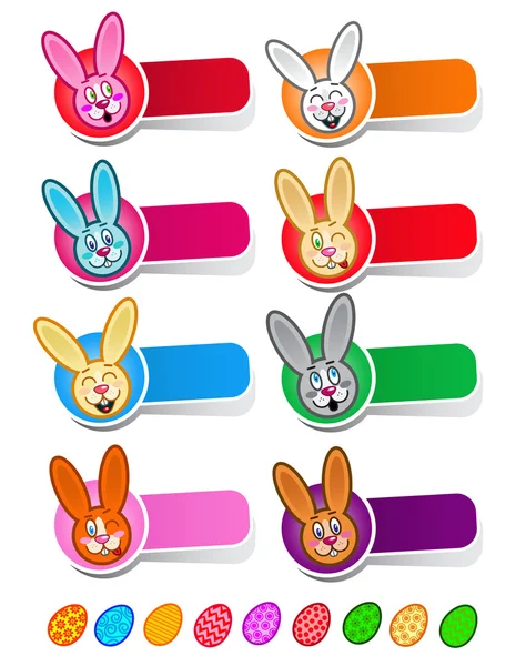 Cute Easter Rabbit Icons — Stock Vector