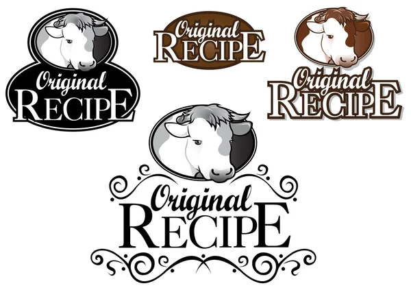 Original Recipe Seal in Cow / Beef — Stock Vector