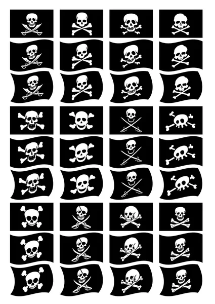 Pirate Flags Collection — Stock Vector