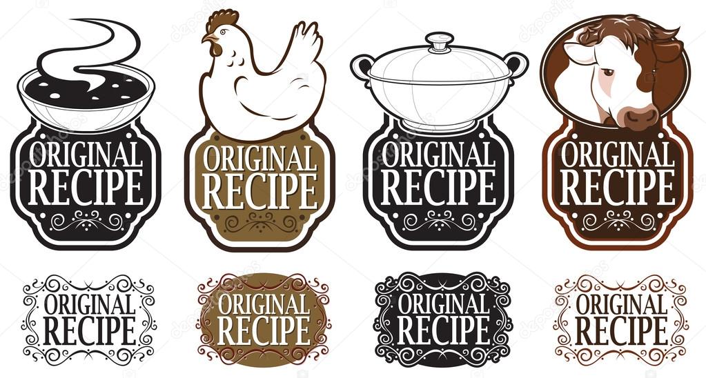 Original Recipe Vertical Seal Collection Stock Vector Image by