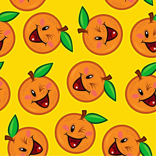 Padrão sem costura laranja feliz — Vetor de Stock