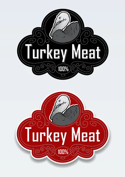 Turkey Meat Seal / Sticker — Stock Vector