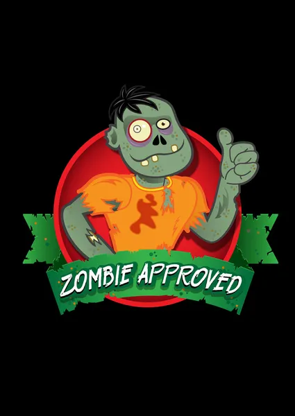 Zombie Approved Seal — Stock Vector