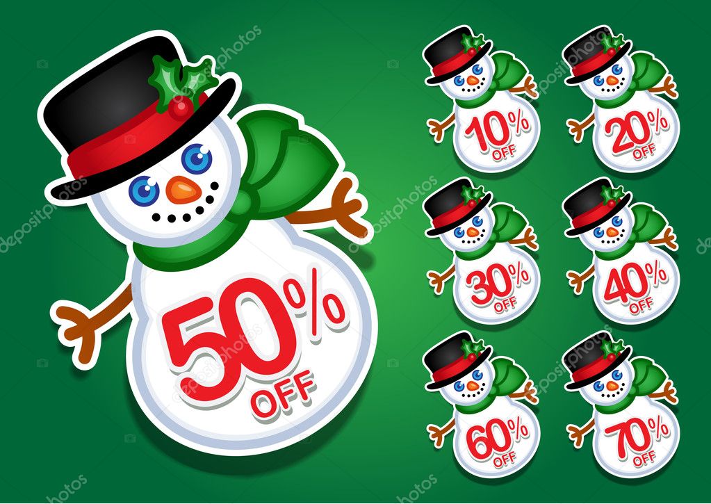 Christmas Snowman discount stickers / seals
