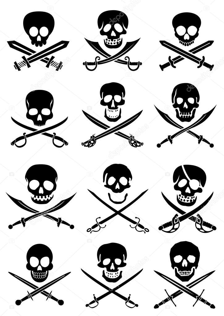 Crossed Swords with Skulls