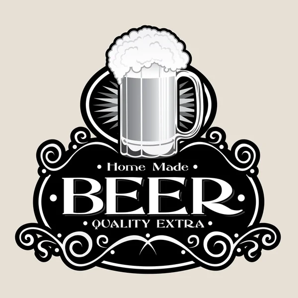 Cerveza hecha a mano / Sello extra de calidad — Vector de stock