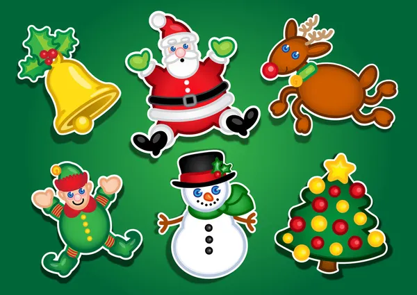 Christmas Stickers, Labels — Stock Vector