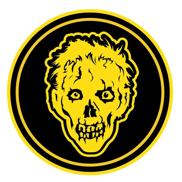 Zombie Face Badge, Seal — Stock Vector