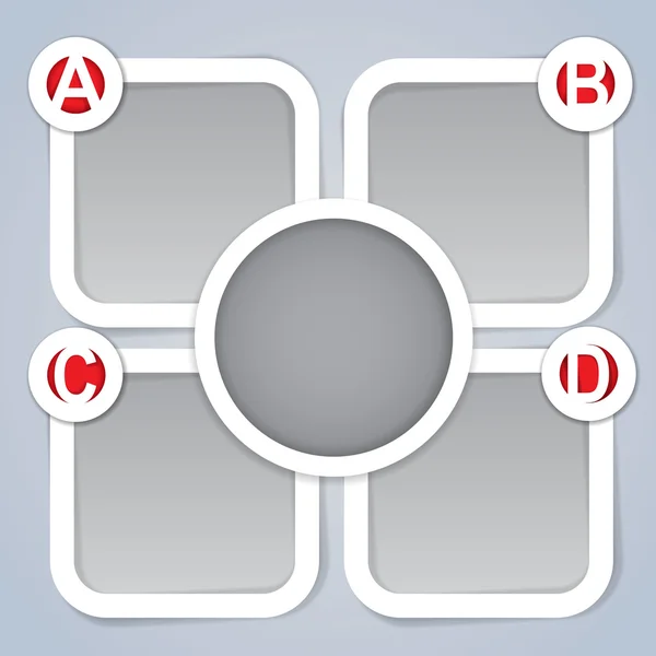 ABC progresszív négyzet alakú Címkék — Stock Vector