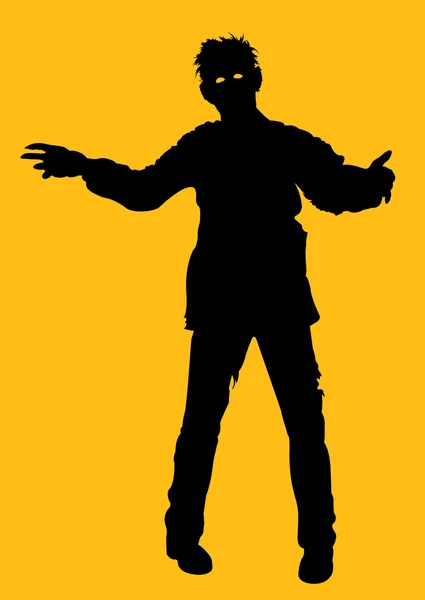 Silhouette zombie — Image vectorielle