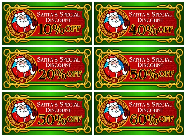 Santa Claus Discount Note — Stock Vector