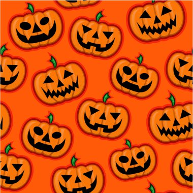 Halloween pumpkins desen arka planda turuncu vektör