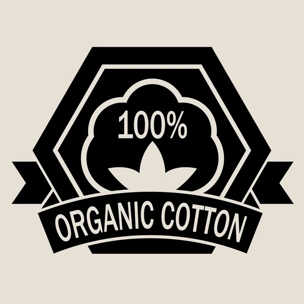 100% Selo de algodão orgânico — Vetor de Stock