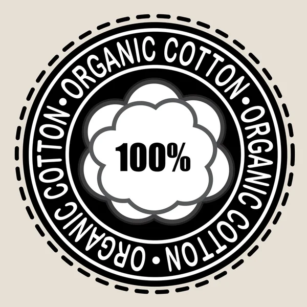 Organic Cotton 100% Seal — Stock Vector