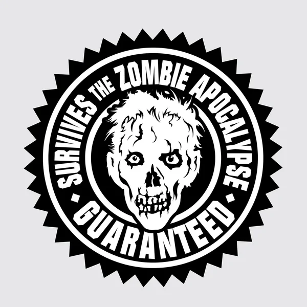 Survives the Zombie Apocalypse / Guaranteed — Stock Vector