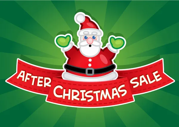 Po vánoční prodej nápis / Santa — Stockový vektor