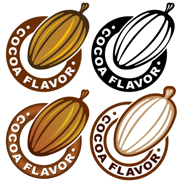 Cocoa Flavor Seal / Mark — Stock Vector