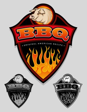 BBQ - Original American Recipe Seal / Badge clipart