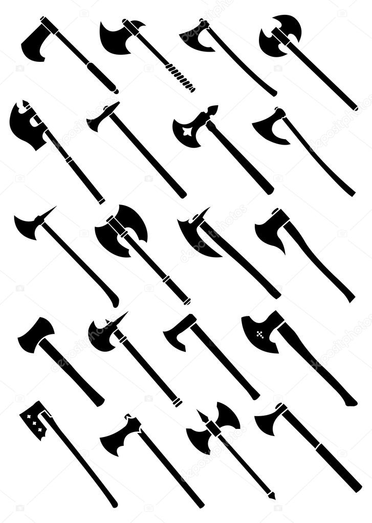 Axes and Battle Axes Silhouettes