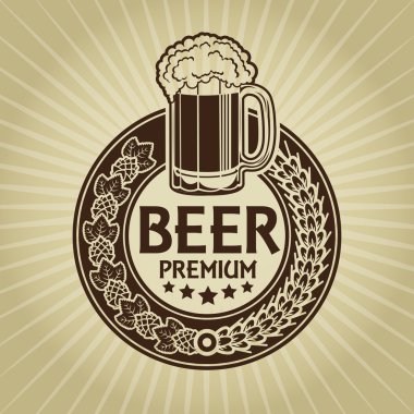 mühür veya etiket bira prim retro tarzı